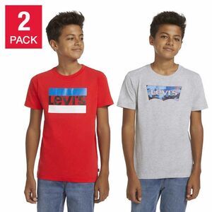 Levi's‎ Youth 2 Pack T Shirts Red Gray Size XL 18 20 Graphic Logo Cotton Blend